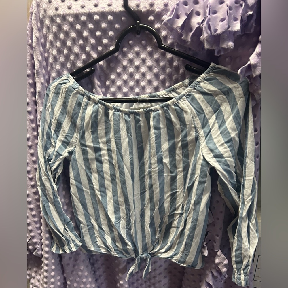Abercrombie Kids Blue and White Striped Blouse